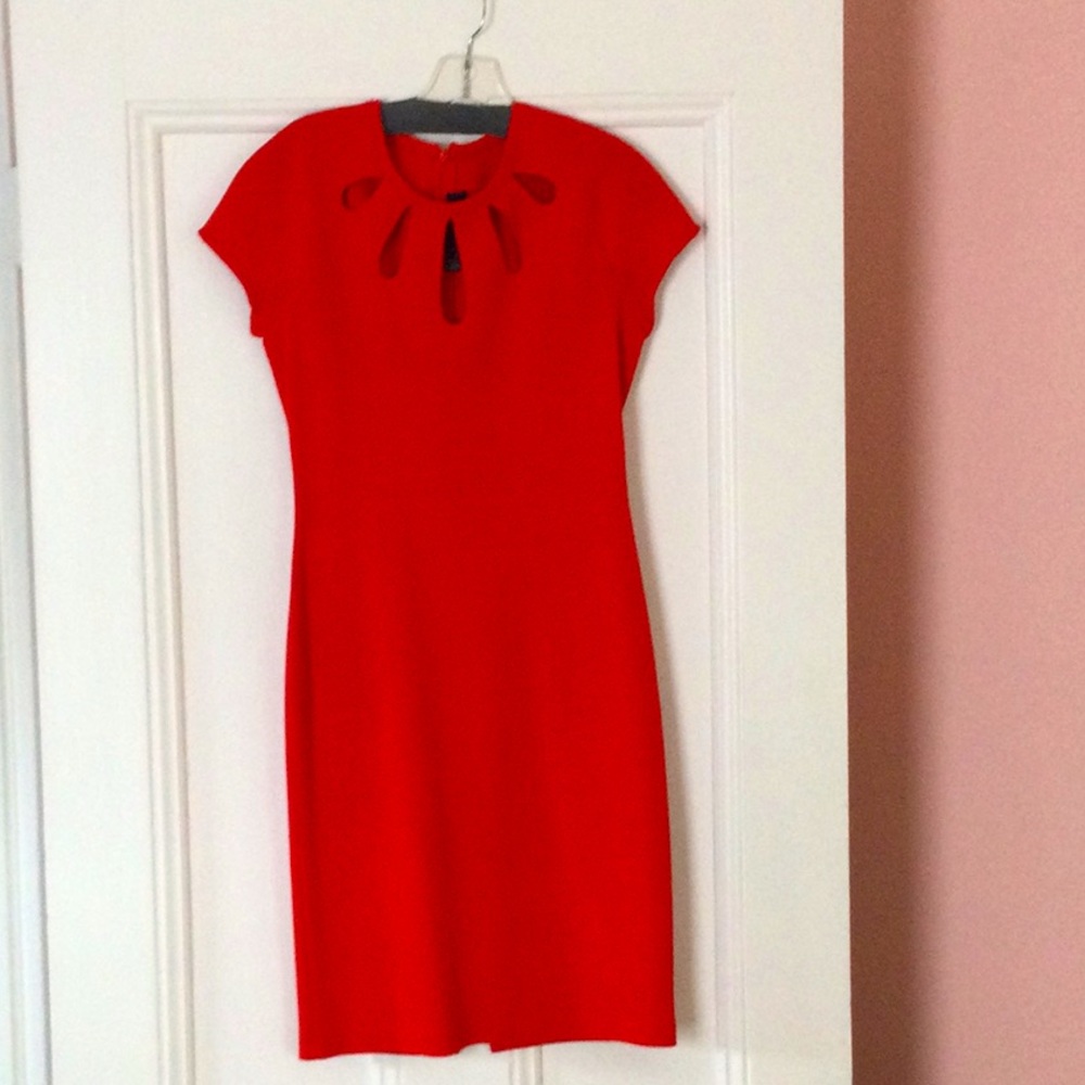 Red St John knit dress. Size 2.